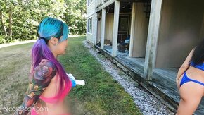 Nicoledoshi - Water Gun Fight Turns To Pov Threesome
