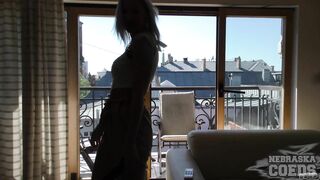 Sexy Bleached Blonde Samanta Returns For A Black Corn Cob Public Pussy Stretching