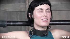 Olive Glass hot burnette bound cocksucking