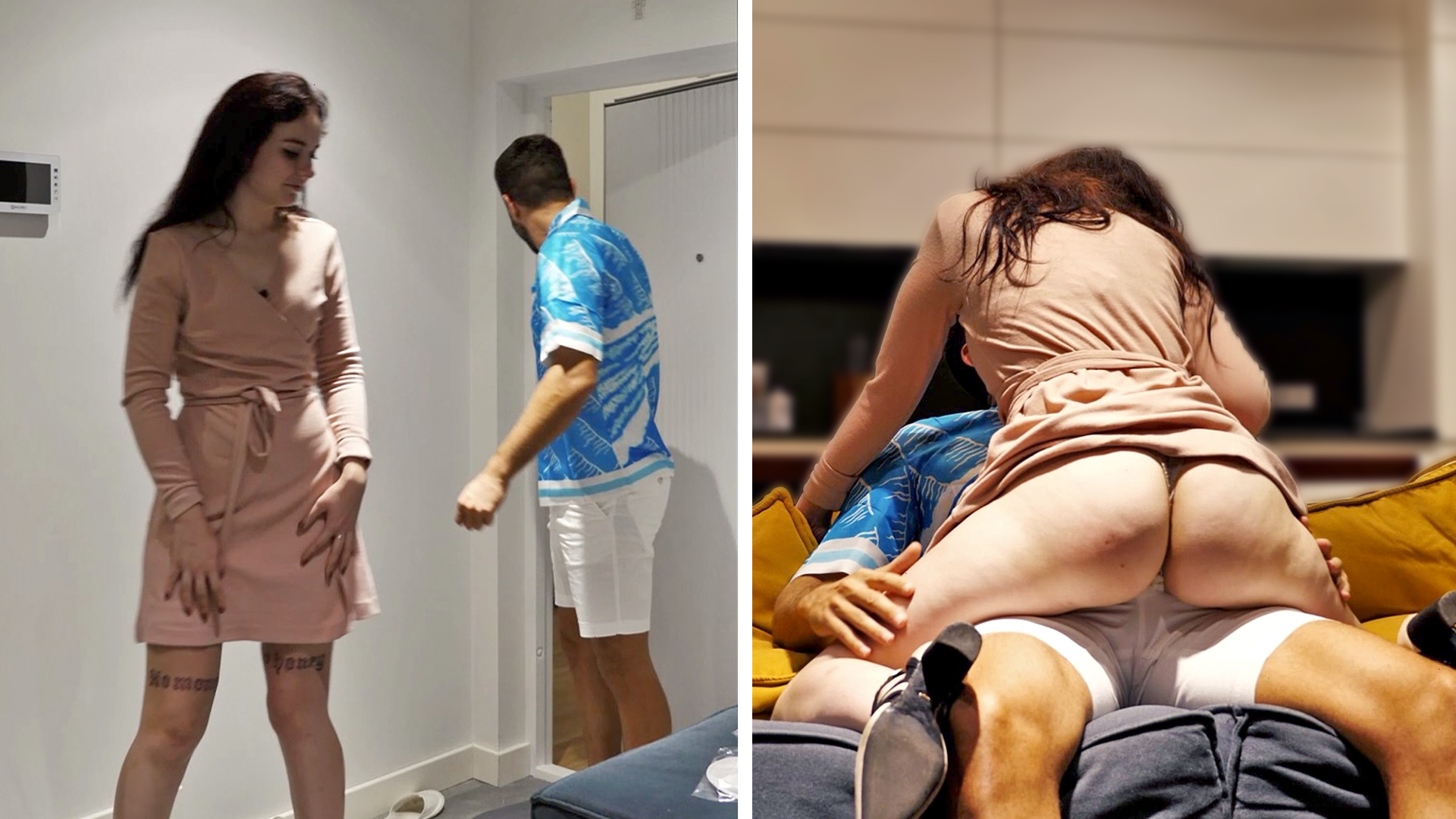 He drives deep into her tight body