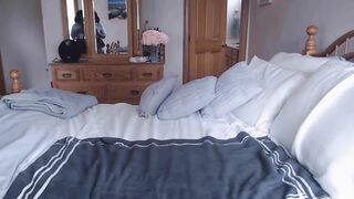 Thick black MILF sucks and rides dildo gently