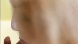 Redhead gf gives a head in bubble bath