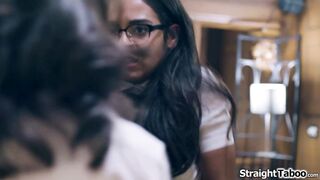 Stepsibs team up to fuck their classmate