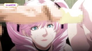 Pink haired cutie milks cock with food play and messy footjob