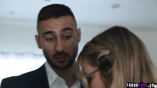 Office Boss puts Threesome on BBW Employee
