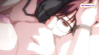 Cuckold boy jerks off tied as thick cock stuffs his moaning GF with messy orgasm