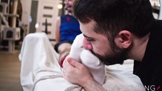 Spanish Jock In Hog Gets Glove Tickling