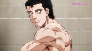 How far will muscle daddy go when a schoolboy begs for cock in a dirty washroom?