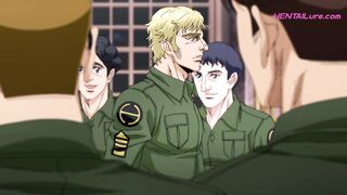 Bara dads rimmed and pounded in front of their army ◌ Gay Anime Porn