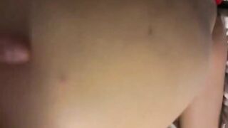 Hot brunette teen get cum on tits after hard pounding