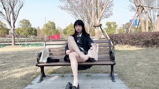 EliaBlaine - Transgirl Takes Bold Cumshots Outdoors