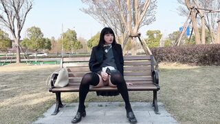 EliaBlaine - Transgirl Takes Bold Cumshots Outdoors