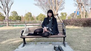 EliaBlaine - Transgirl Takes Bold Cumshots Outdoors