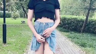 Suki TRANS - Outdoor Cumshots in Public Compilation