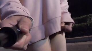Elia Blaine - Outdoor Pissing  Cumshot