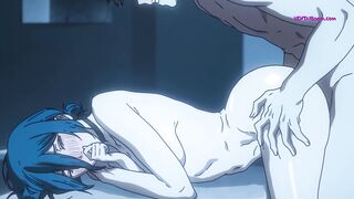 Blue-Haired Hentai Babe Takes Thick Cock