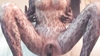 Trans Goddess Rides Huge Black Dildo