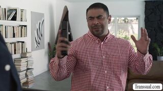Stepdad doesnt know im sucking neighbors cock