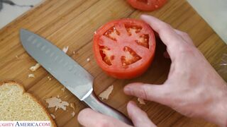 Sexy Milf Katalina Kyle gets a cock meat sandwich from her son's friend [4k]