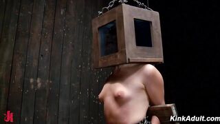 Ashli Orion And Claire Adams Chain Predicament Stocks Head Box Dildo Orgasm Scene