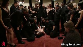 Jessie Cox Public Castle Crowd Tape Bondage Group Anal Spanking With Justin Long