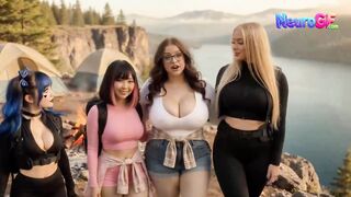 Lake adventure ends steamy as tired girls masturbate together under sauna sweat