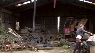 Salvage Yard Masturbation Ends In Orgasm