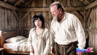 Lost bet stepdaughter chained and filled raw by old man