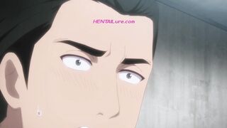 Hot MILF fucked against iron bars jailer join juicy threesome (Dubbed Hentai)