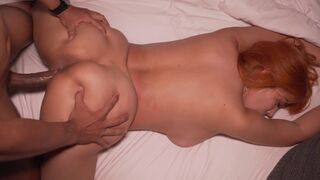 Busty Big Booty Redhead Stepmom Shares Hotel Room