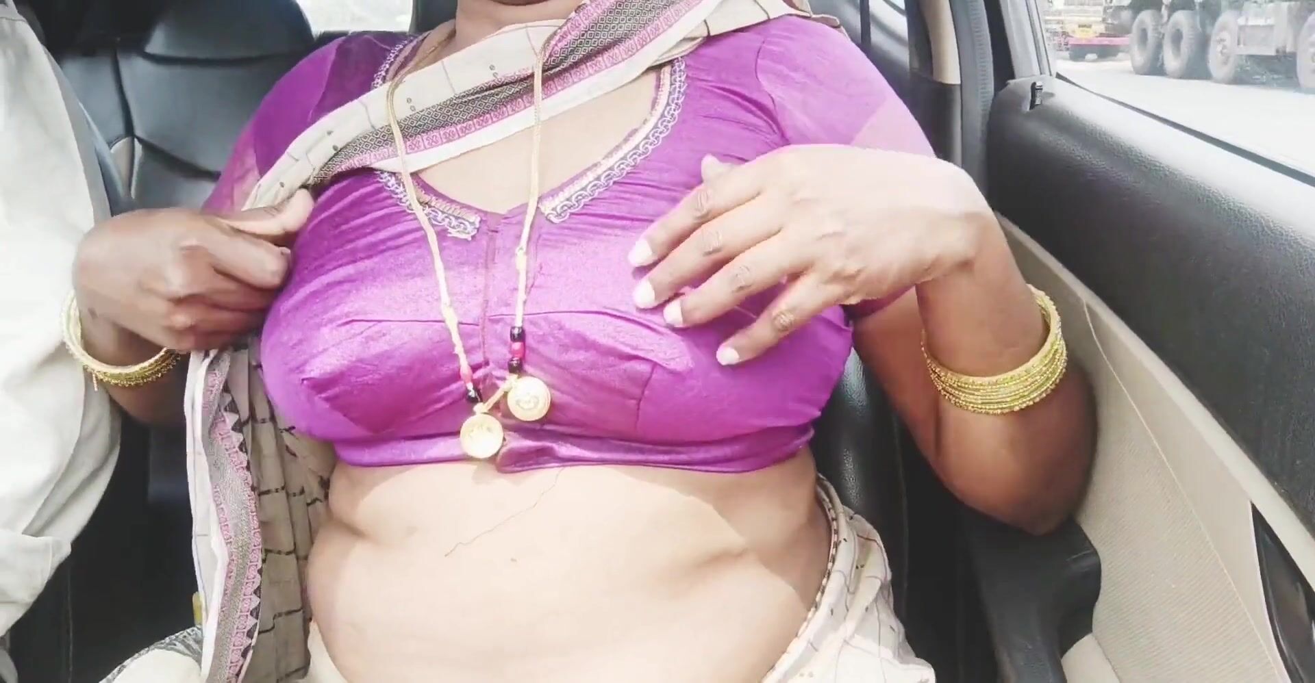 Telugu aunty stepson in law car sex part – 1