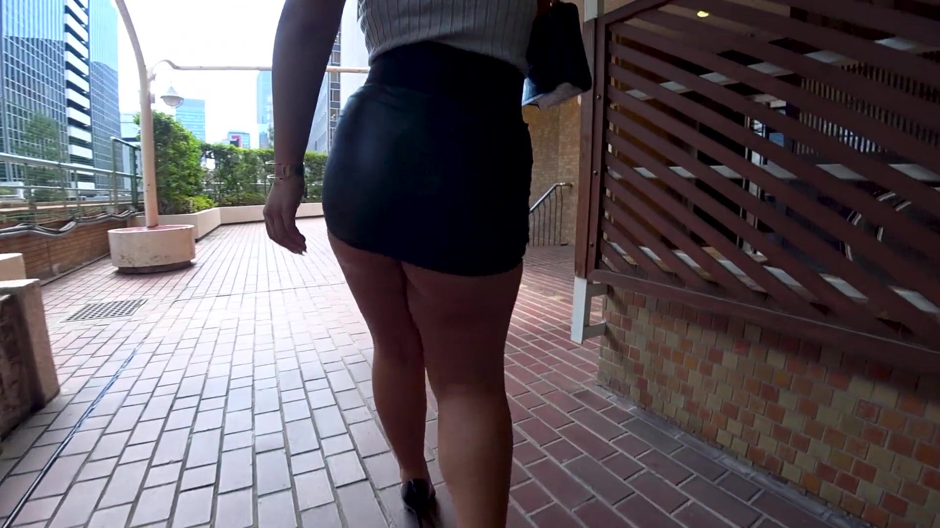 Lovely Japanese Hip Angel In A Black Skirt Candid Upshot